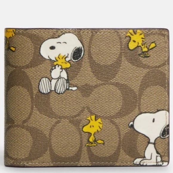 Coach X Peanuts 3 In 1 Wallet In Signature Canvas With Snoopy Woodstock - Picture 7 of 9